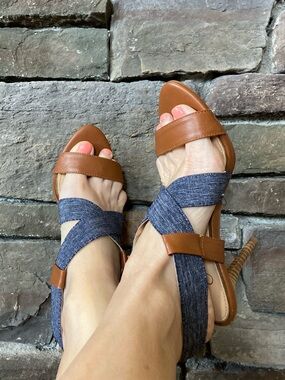 Jessica Simpson Mingle Heeled Sling Back Western Sandal